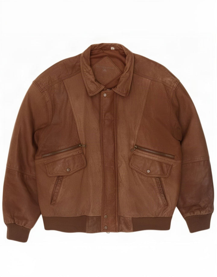 Roundtree & Yorke Veste en cuir pour homme UK 42 XL Marron