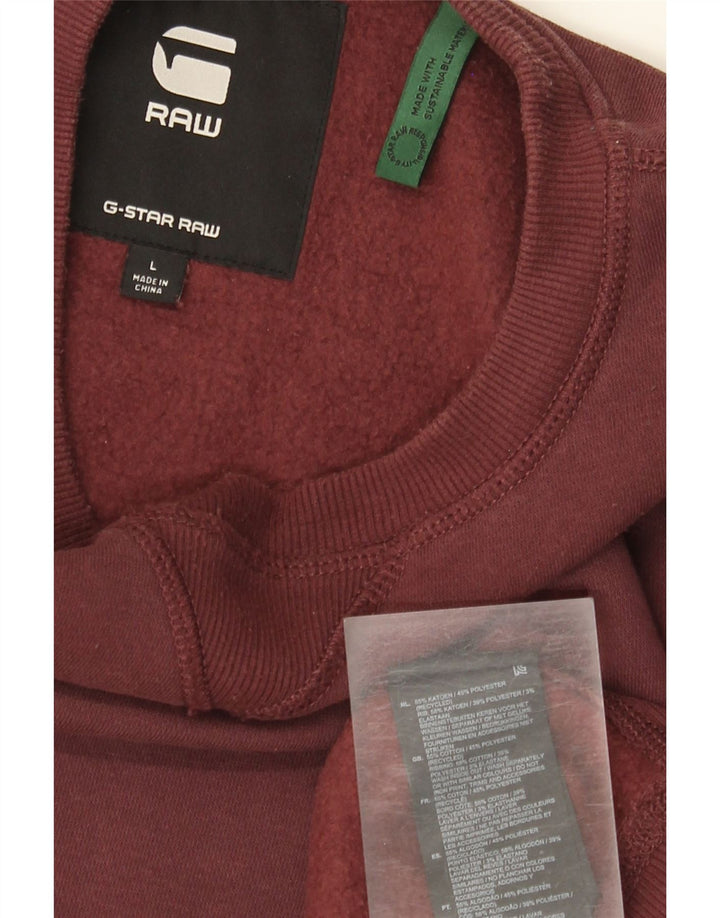G-Star Sweat-shirt pour homme en coton bordeaux Taille L
