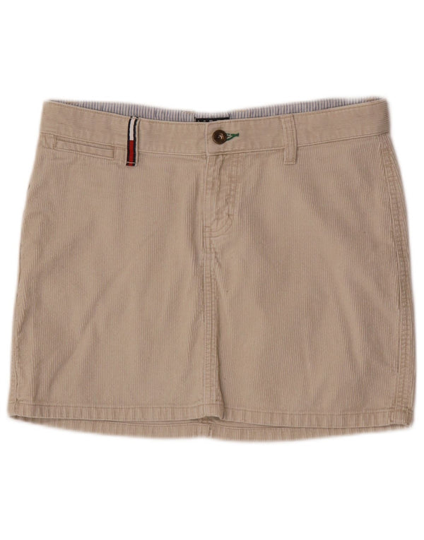 Tommy Hilfiger Mini jupe en velours côtelé pour femme US 9 Medium W30 Coton beige