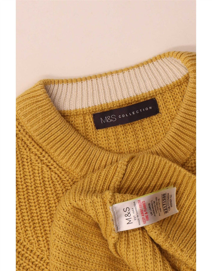 Marks & Spencer Pull à col rond pour homme en coton jaune grand