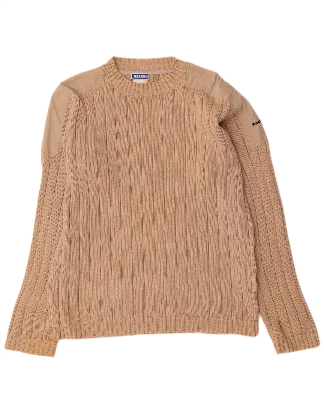 Reebok Pull Crew Neck Crew Neck Jumper Homme Beige Moyen Coton