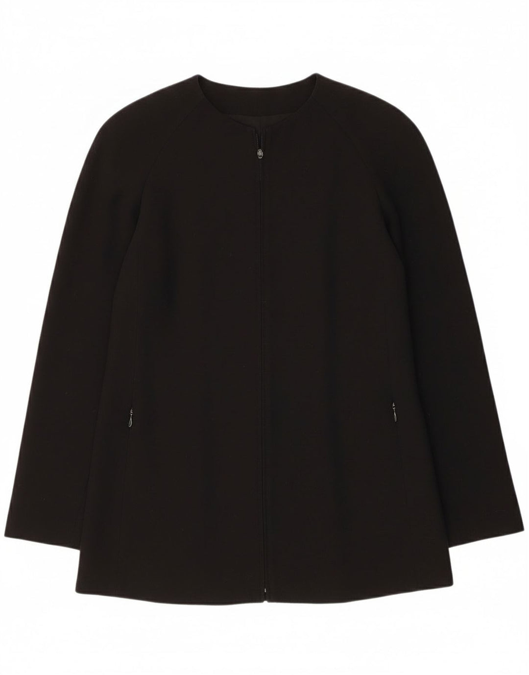 Giorgio Armani Veste Blazer Zippée Pour Femme IT 38 XS Laine Vierge Noire
