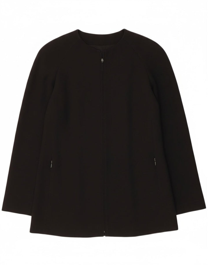 Giorgio Armani Veste Blazer Zippée Pour Femme IT 38 XS Laine Vierge Noire