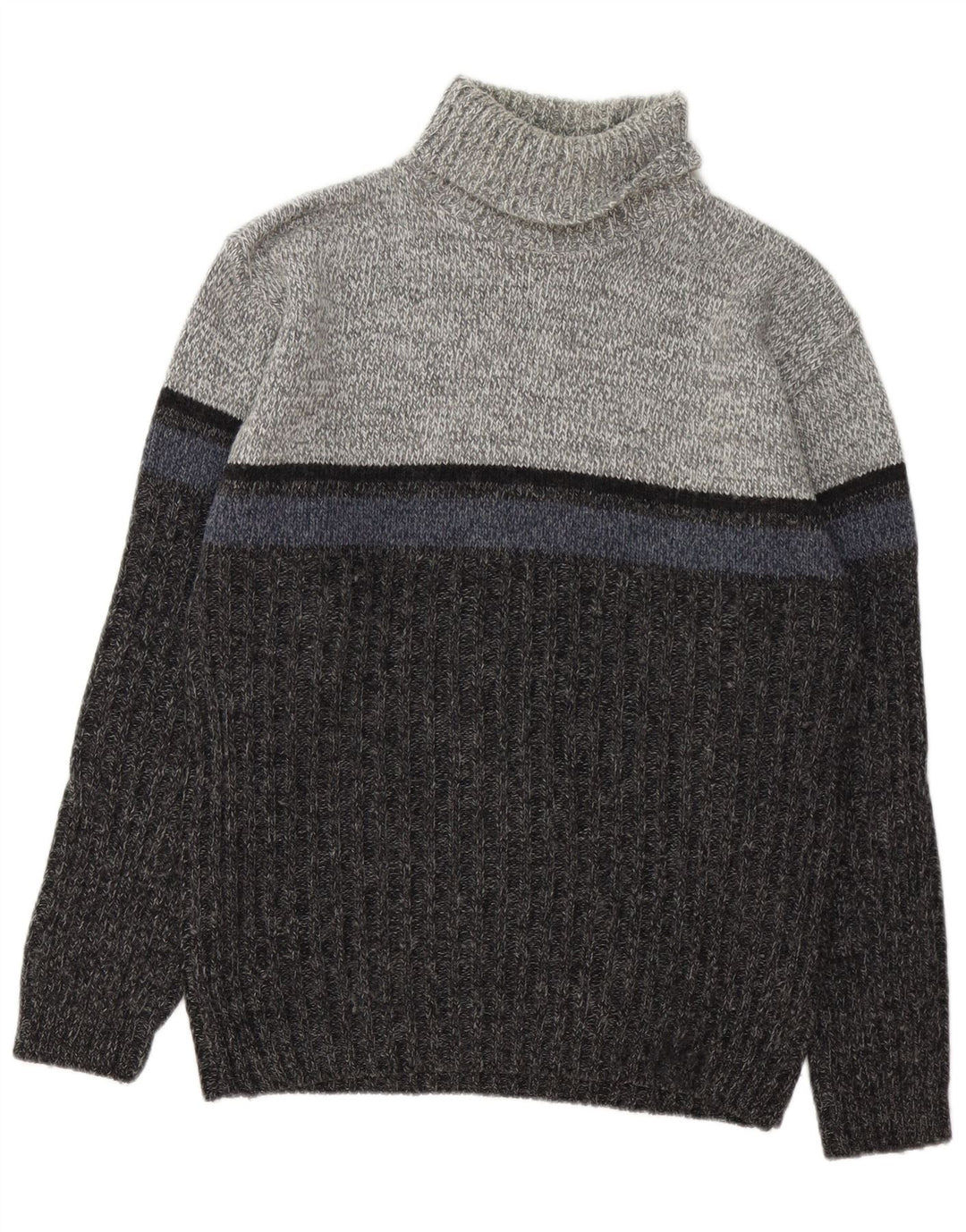 C&A Pull Canda Roll Neck Jumper Homme Gris Colorblock