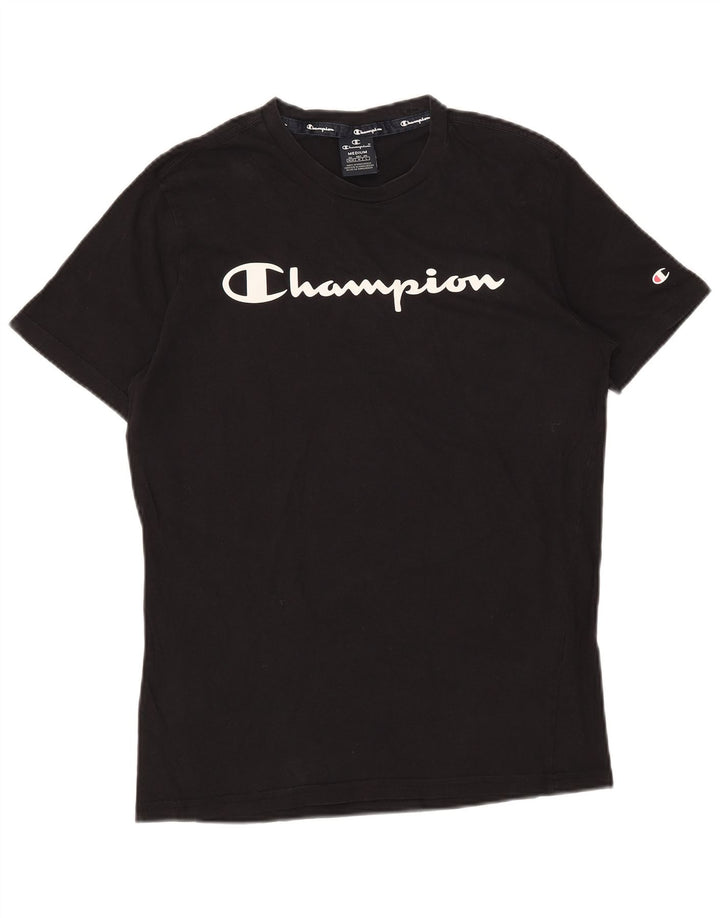 CHAMPION T-Shirt Graphique Homme Bleu Marine Moyen Coton