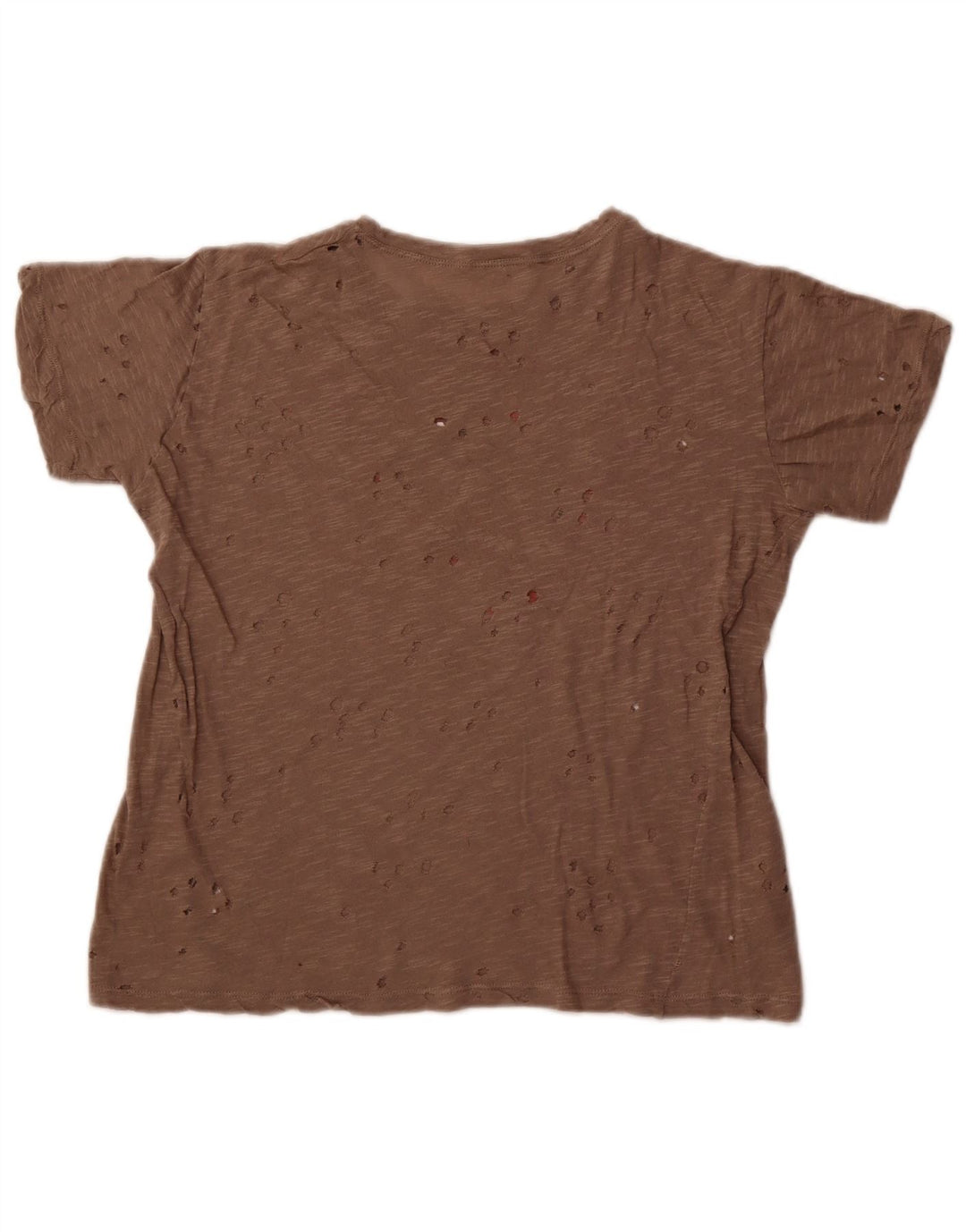 Guess T-shirt graphique perforé pour femme UK 14 Marron moyen