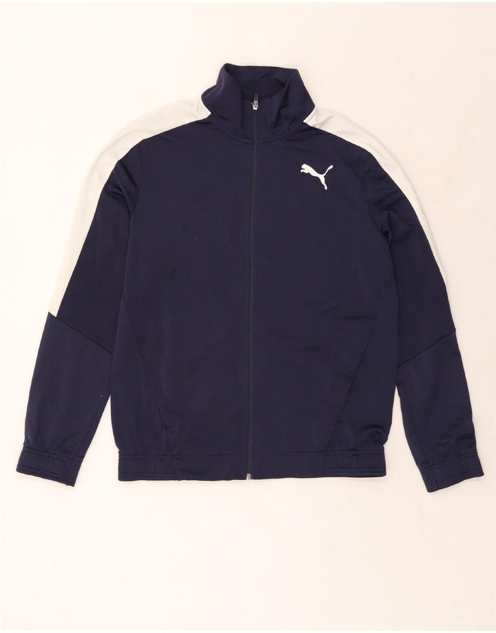 Puma Veste de Survêtement Homme Bleu Marine Moyen Polyester Colorblock