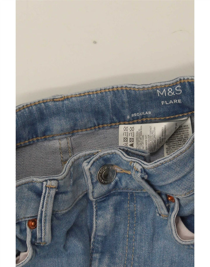 Marks & Spencer Jean évasé régulier pour femme UK 8 Small W26 L31 Bleu Coton