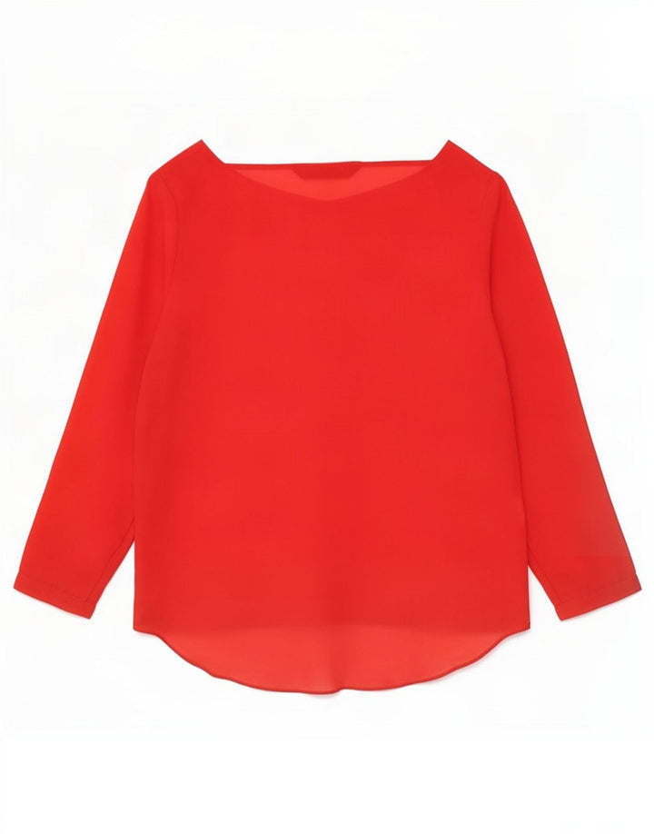 Zara Womens See Through Blouse Top UK 10 Petit Rouge Polyester