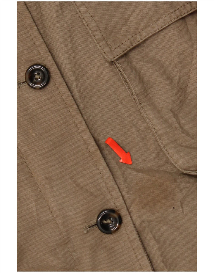 Massimo Dutti Parka à capuche pour femme UK 14 en coton kaki moyen