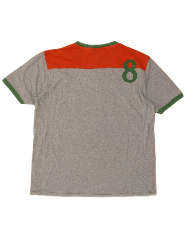 Woolrich Homme Graphic T-Shirt Top XL Gris Colorblock Coton