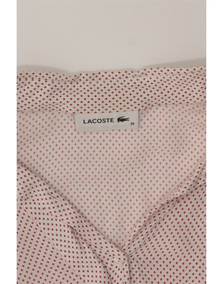LACOSTE Womens Abstract Pattern Shirt Size 36 Small Red Viscose Vintage Lacoste and Second-Hand Lacoste from Messina Hembry 