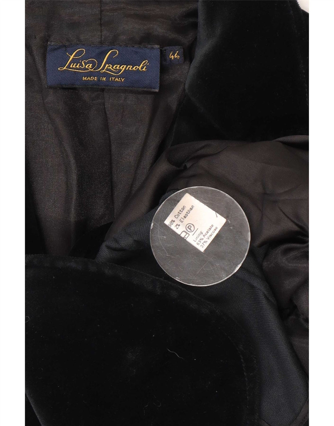 Luisa Spagnoli Veste blazer en velours à 2 boutons pour femme IT 44 Noir moyen
