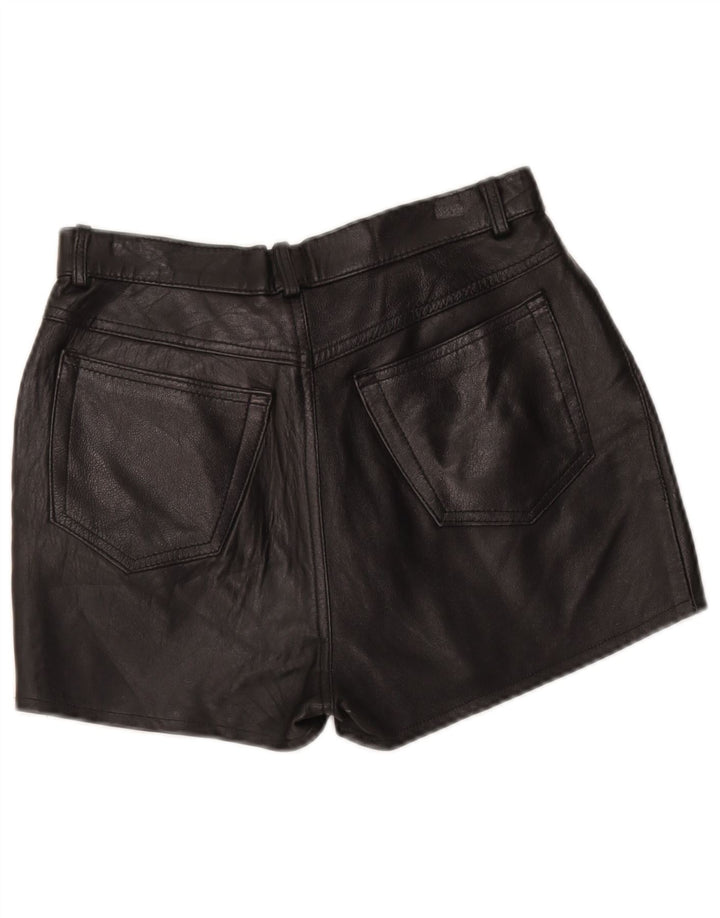 Short en cuir femme vintage W28 noir moyen