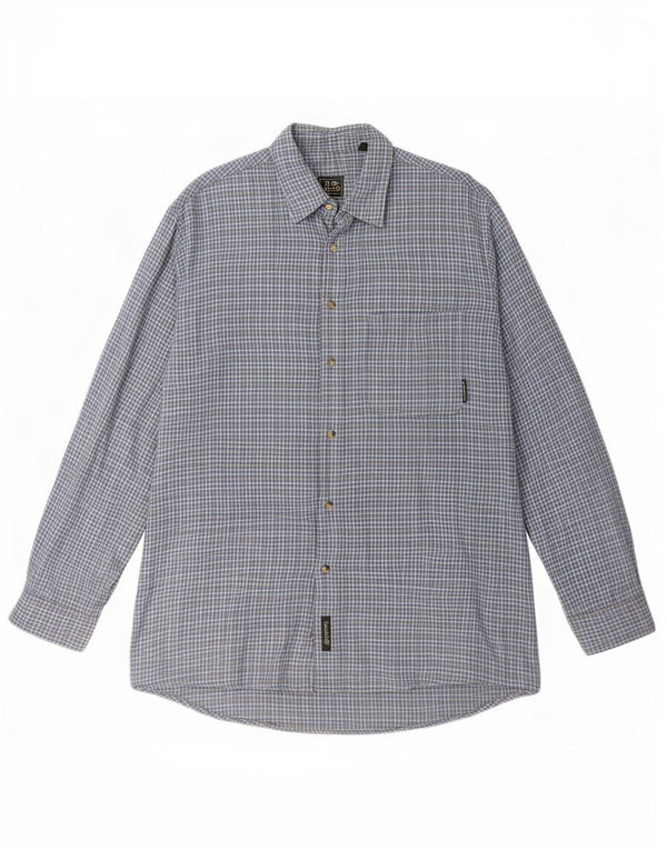 Timberland Chemise en flanelle pour homme en coton à carreaux bleus