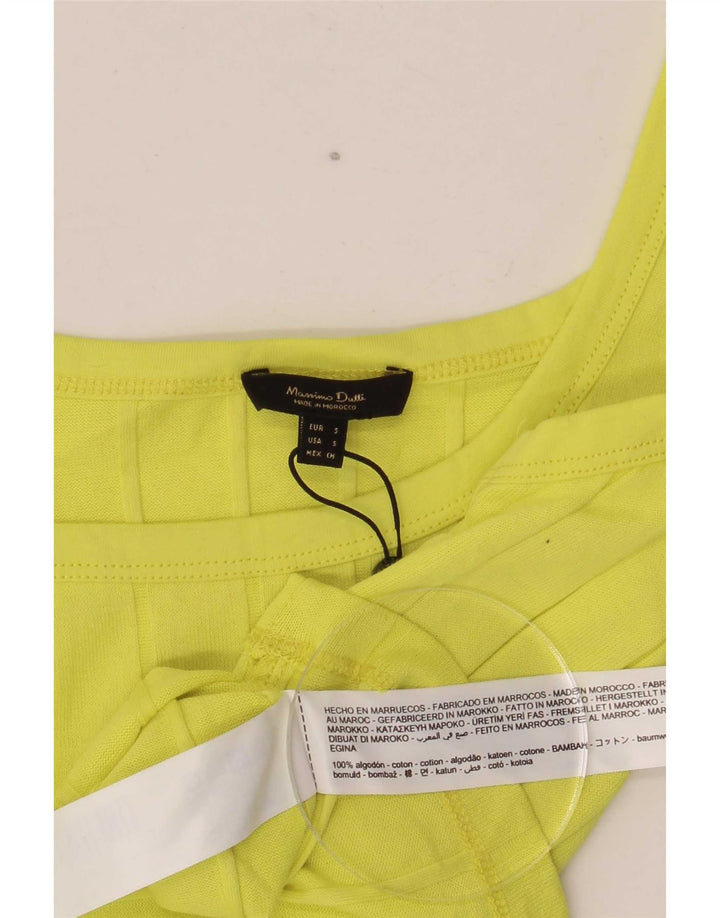 Massimo Dutti Débardeur Femme UK 8 Petit Coton Jaune