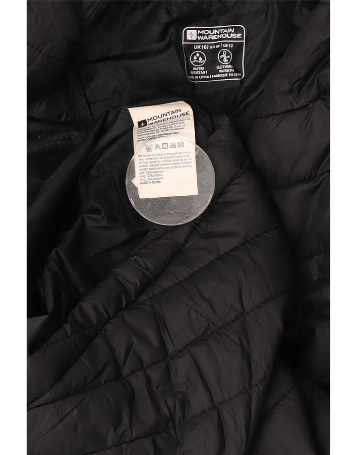 Mountain Warehouse Veste matelassée à capuche pour femme UK 16 Large Noir Polyamide