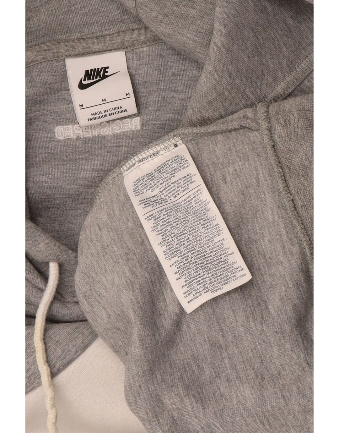 Nike Pull à capuche graphique en coton gris moyen pour homme