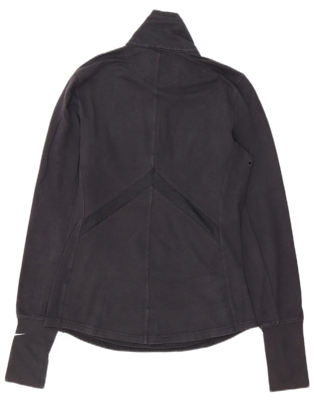 NIKE Haut de survêtement Dri Fit à col zippé pour femme UK 12 Bleu marine moyen