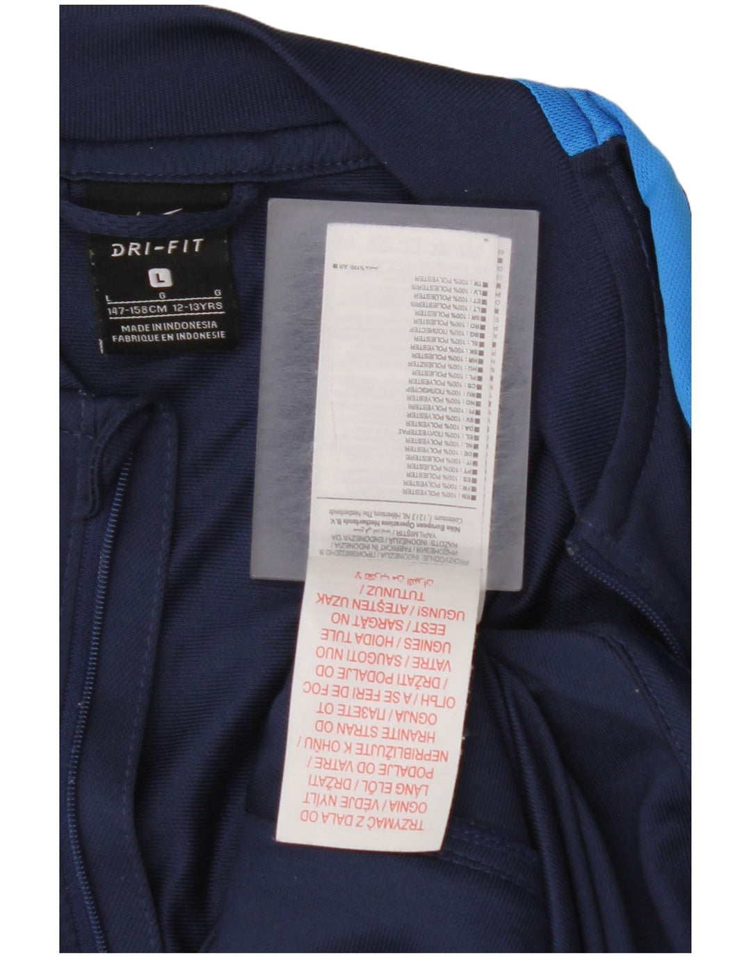 NIKE Veste de survêtement Dri Fit pour garçon 12-13 ans Bleu marine Taille L