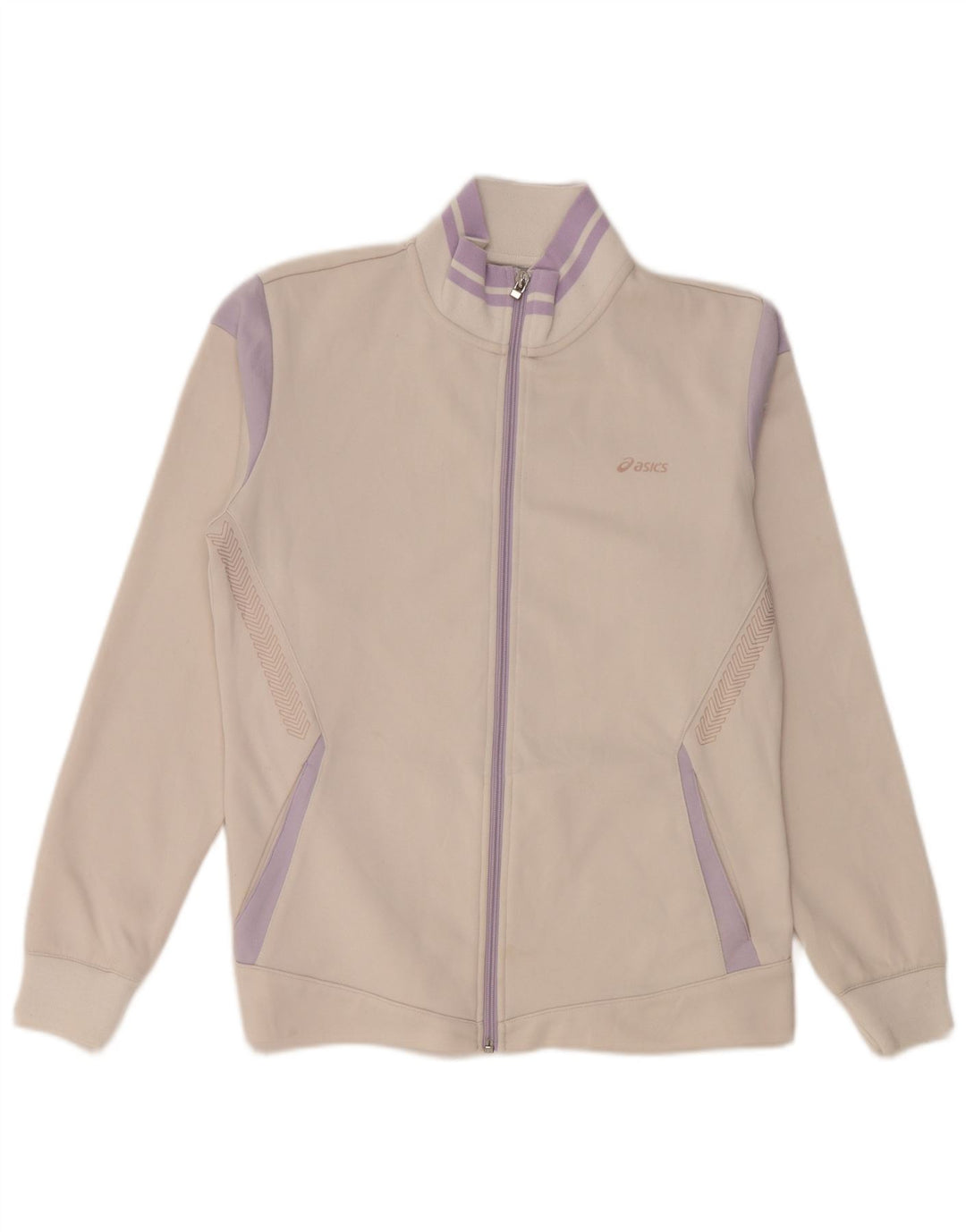 ASICS Veste de survêtement pour femme UK 14 Medium White Colourblock