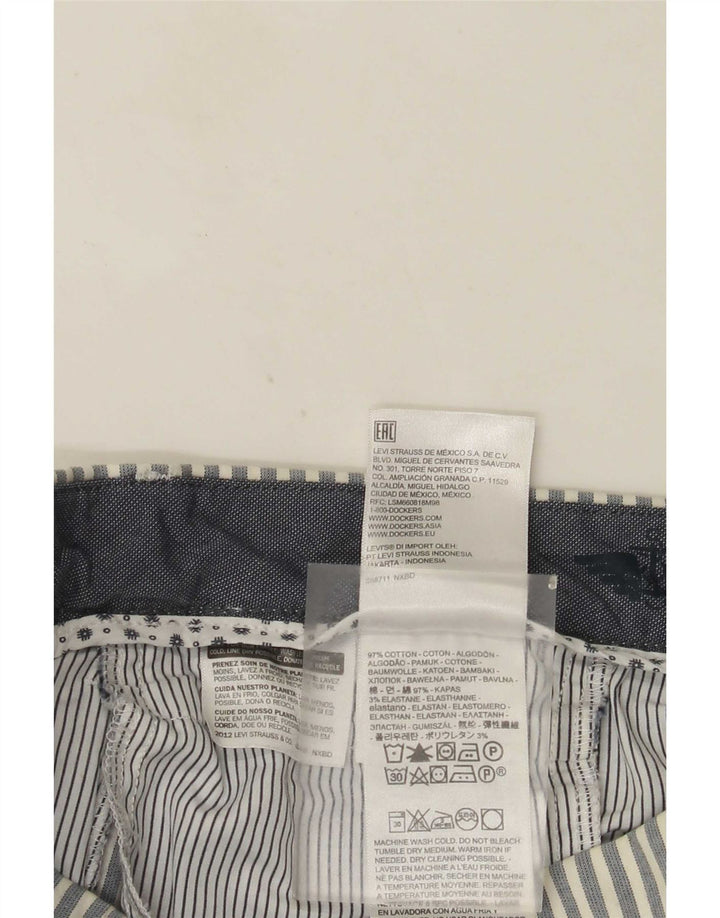 Dockers Short Chino Homme W32 Large Gris Rayé Coton