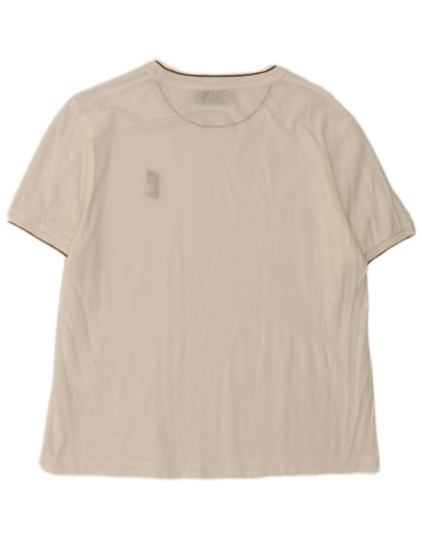 Carlo Pignatelli T-Shirt Femme Top UK 12 Moyen Blanc Coton