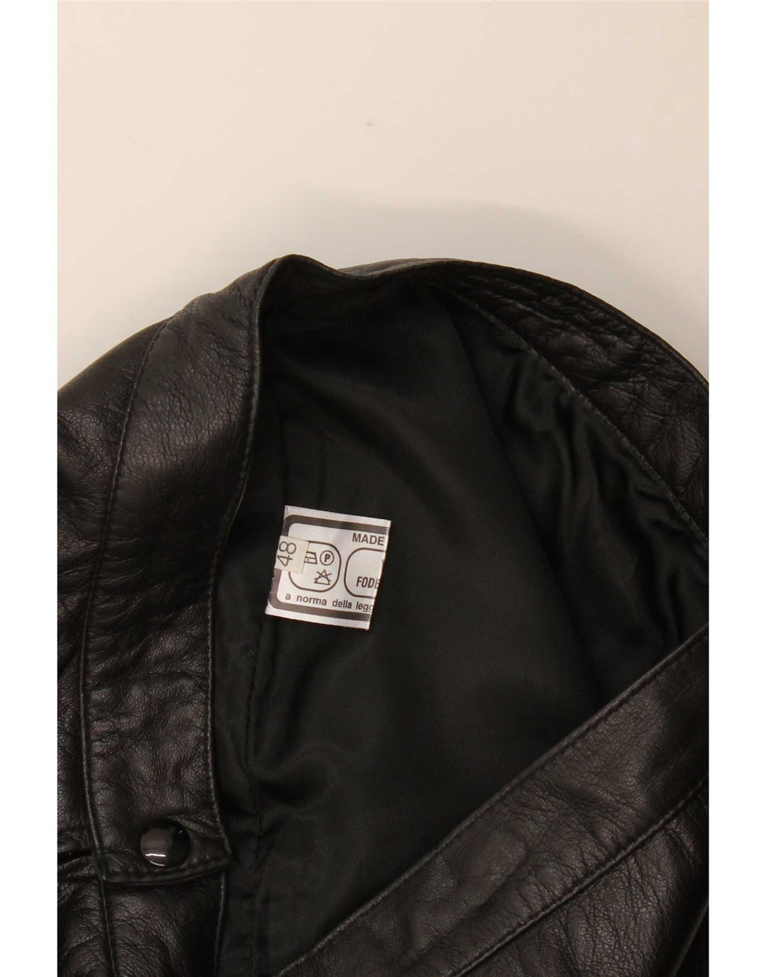 vintage Femme Mini Jupe En Cuir W30 Moyen Noir