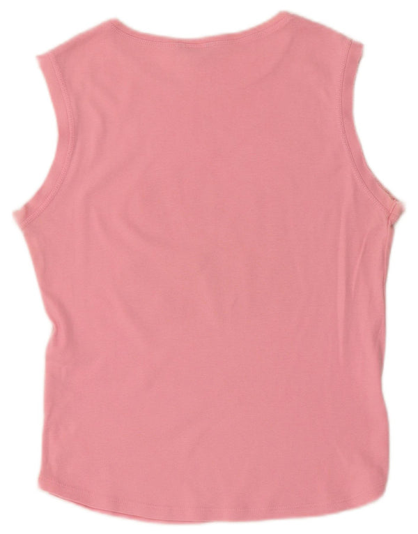 Guess Débardeur Graphique Femme UK 14 Grand Rose Coton