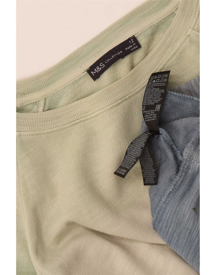 Marks & Spencer Sweat-shirt pour femme UK 12 Vert moyen Colourblock