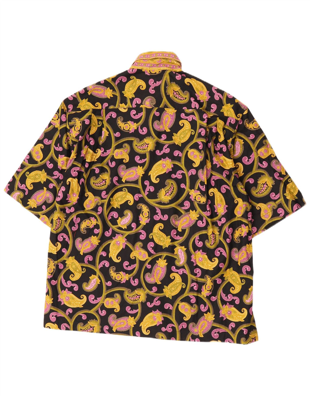vintage Chemise à manches courtes pour hommes Moyen Noir Paisley