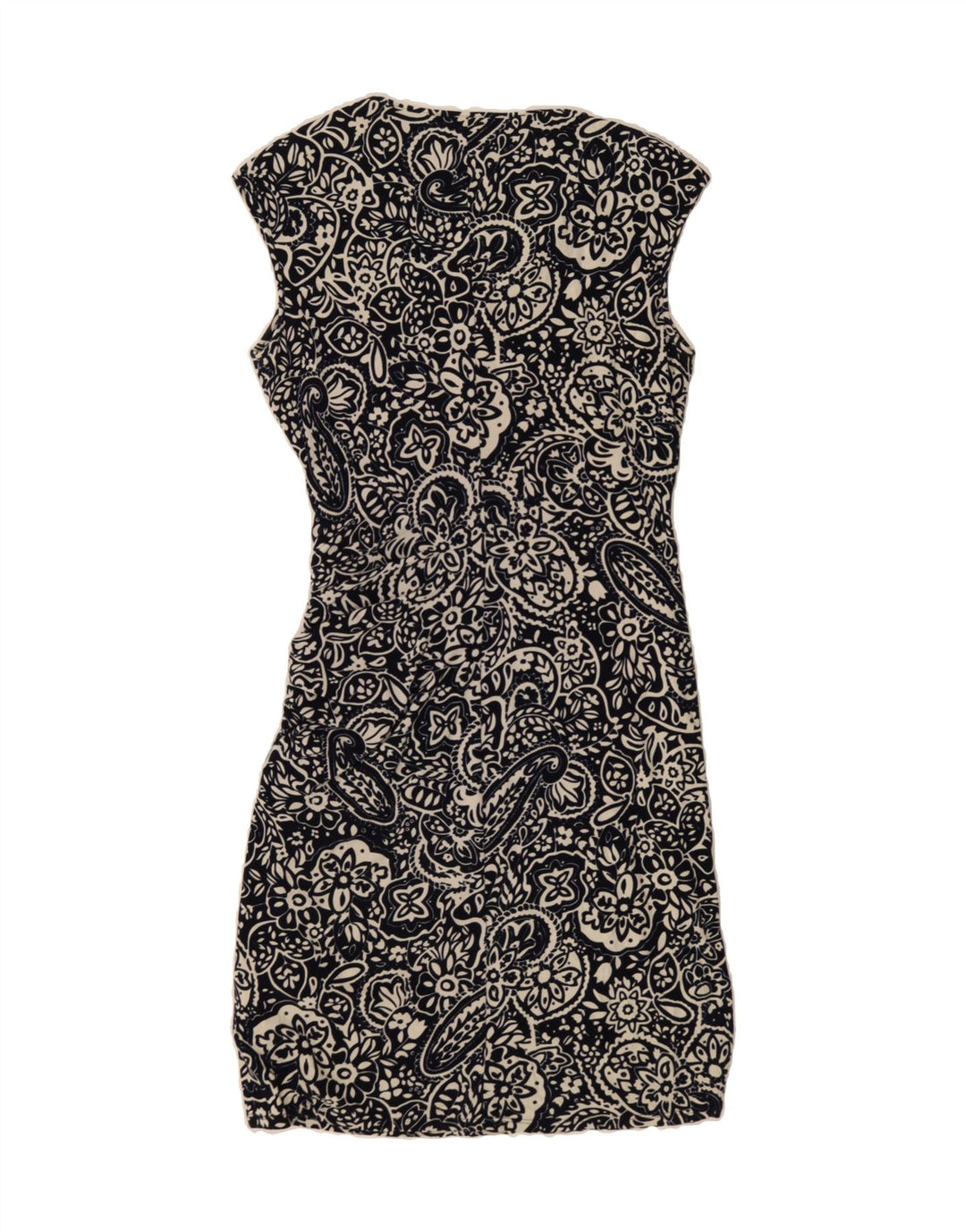 CHAPS Womens Sleeveless Wrap Dress UK 12 Medium Navy Blue Paisley Vintage Chaps and Second-Hand Chaps from Messina Hembry 