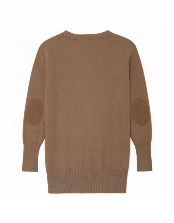 Zara Womens Longline Cardigan Sweater UK 14 Grand Coton Beige