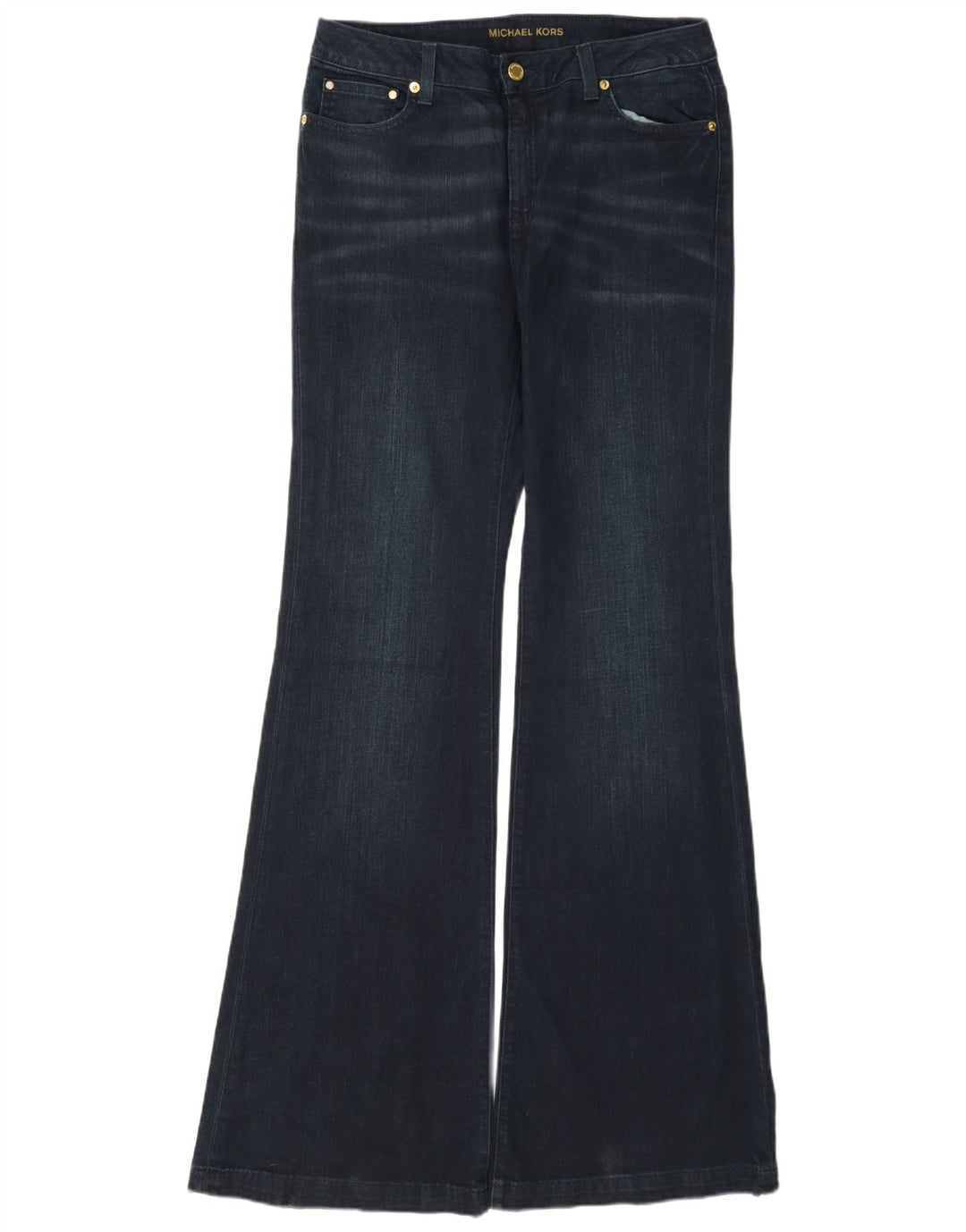 Michael Kors Jean évasé Selma pour femme US 8 Medium W30 L35 Bleu marine Coton