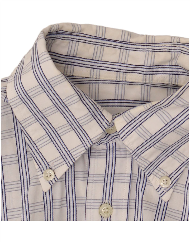 Lacoste Chemise à manches courtes pour hommes Taille 39 Coton à carreaux blanc moyen