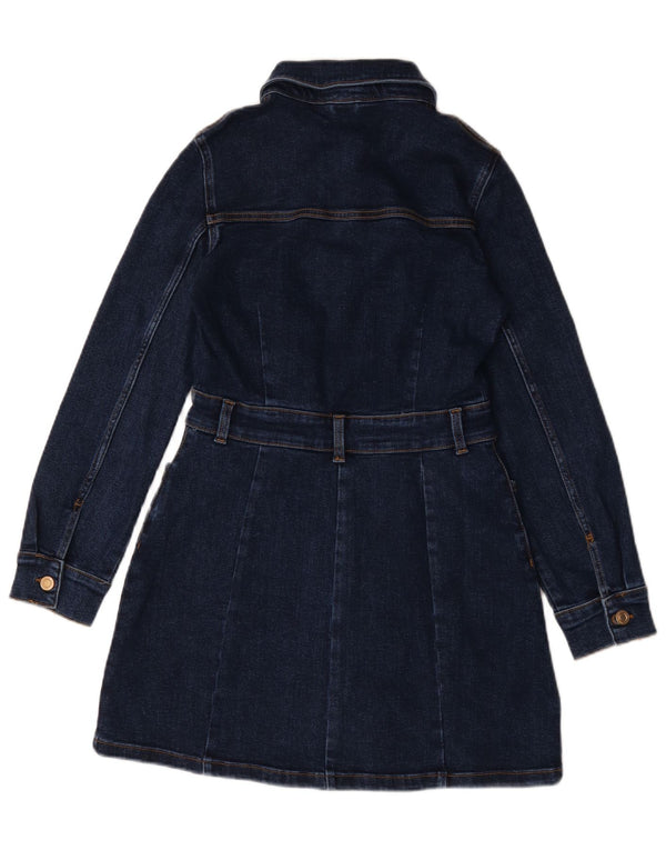 Zara Robe en jean à manches longues pour femme UK 12 Bleu marine moyen en coton
