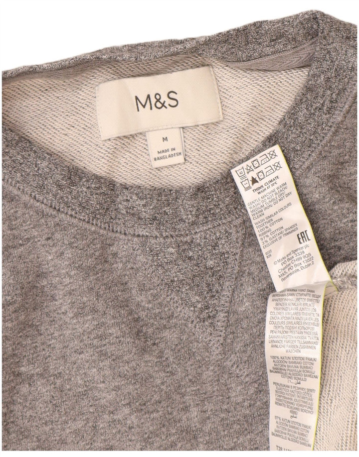 Marks & Spencer Sweat-Shirt Homme Gris Moyen Coton