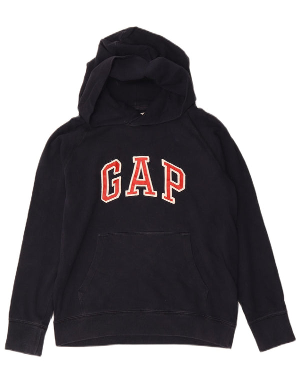 Gap Pull à capuche graphique pour femme UK 14 Bleu marine moyen Coton