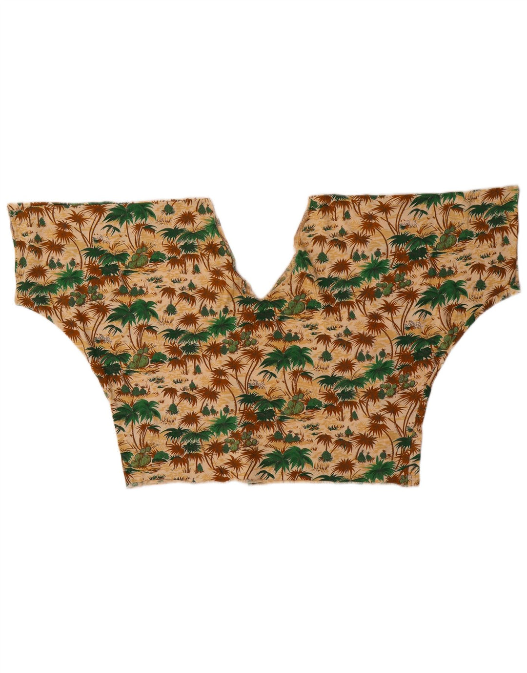 vintage Womens Crop Top UK 12 Moyen Multicolore Hawaïen
