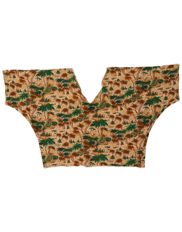 vintage Womens Crop Top UK 12 Moyen Multicolore Hawaïen