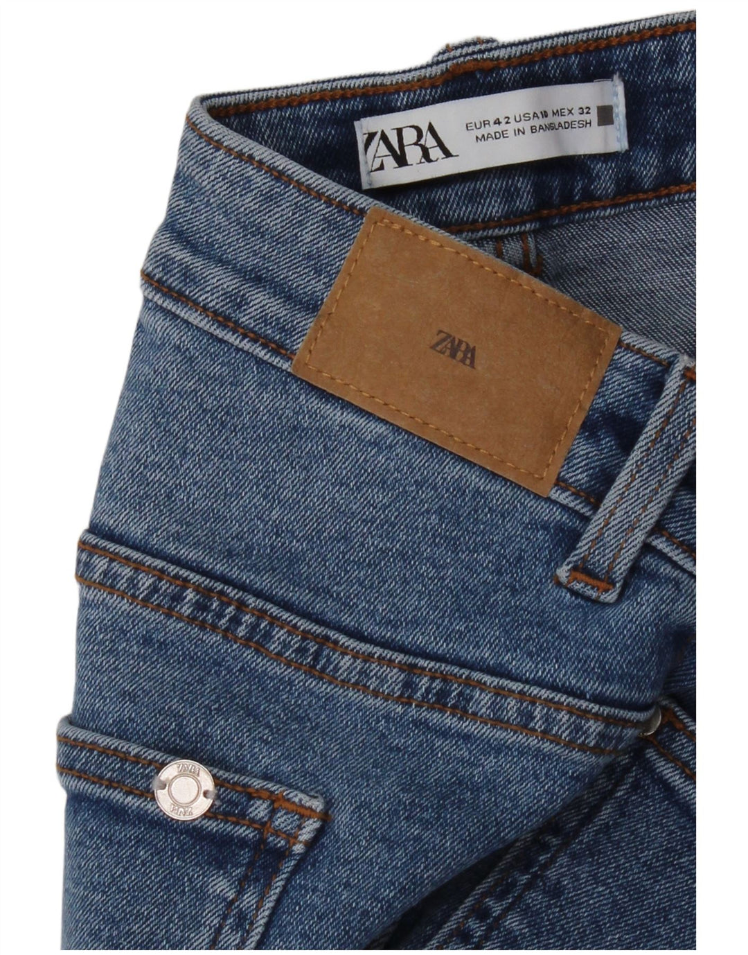 Zara Jean droit pour femme EU 42 Large W32 L27 Bleu