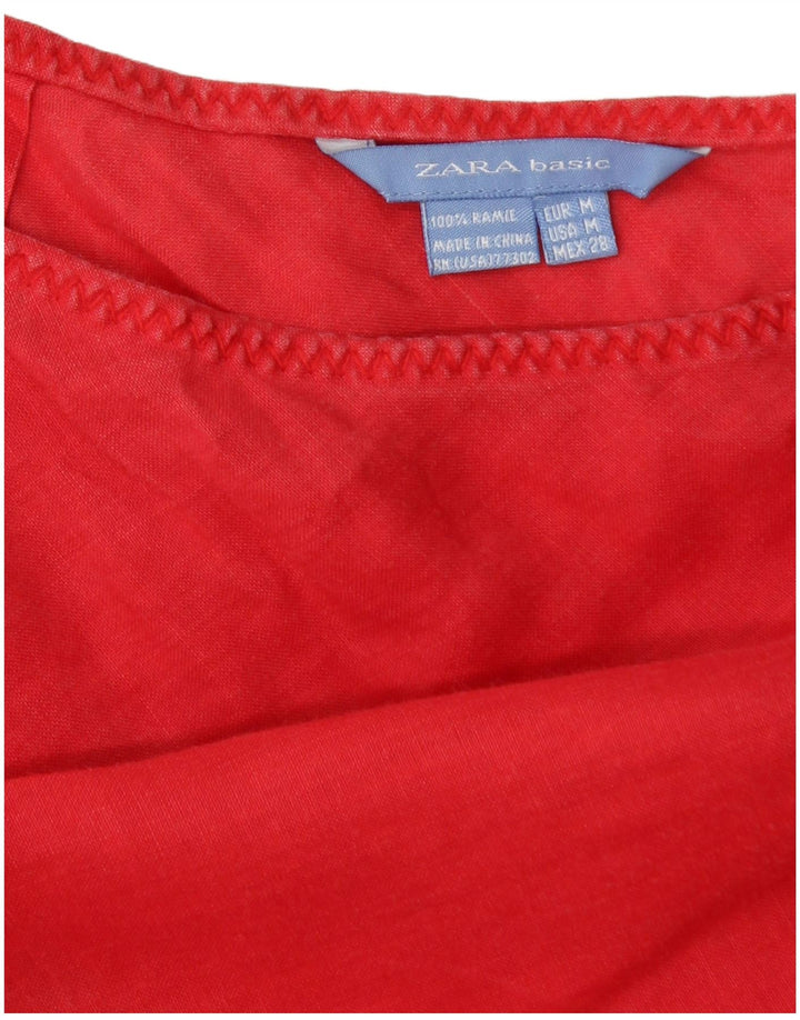 Zara Femme Jupe A-Line Medium W28 Rouge Ramie