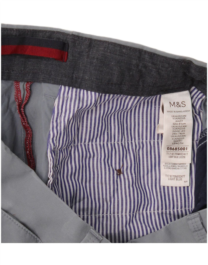 Marks & Spencer Pantalon de Costume Droit Homme W32 L29 Bleu Coton