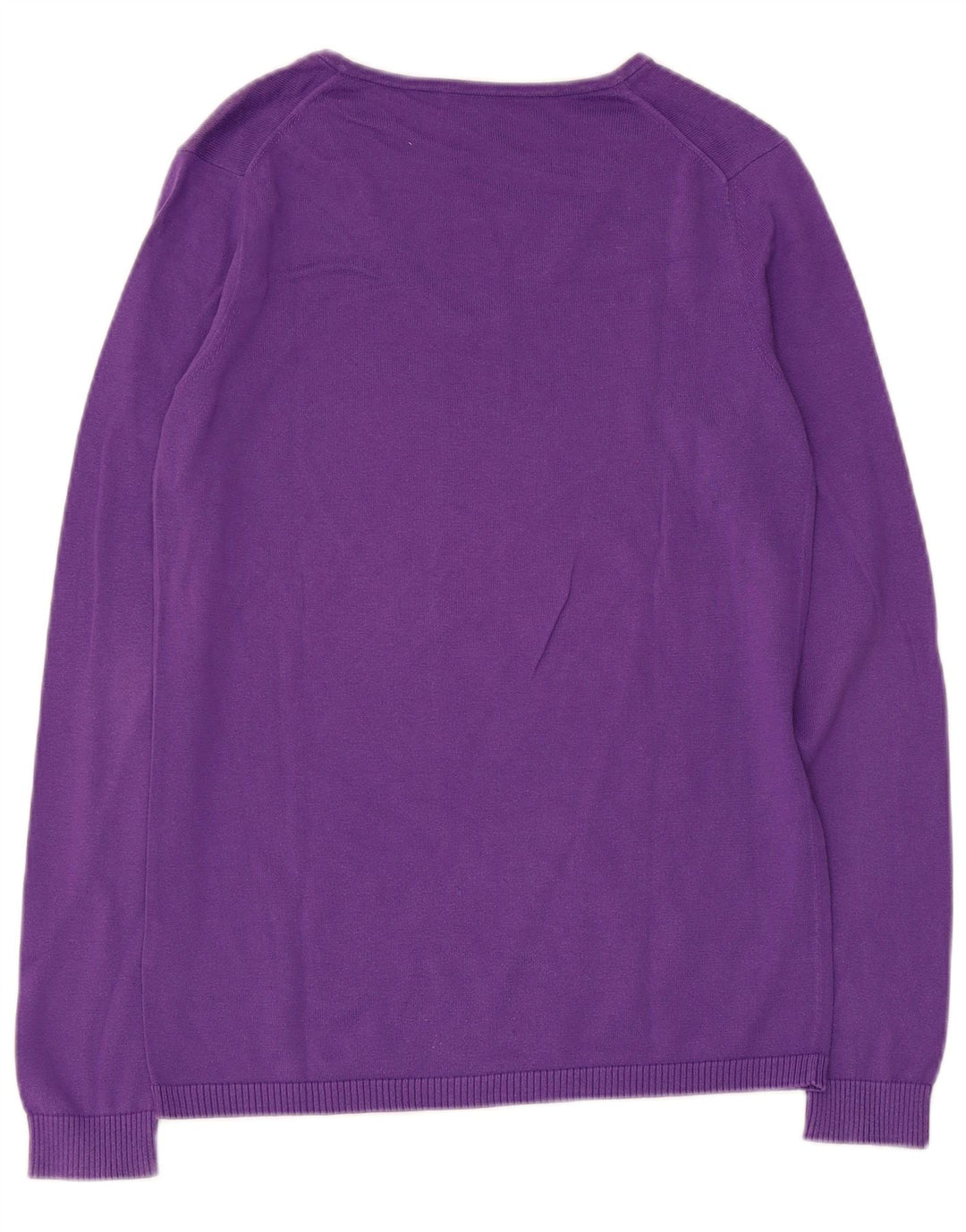 Lacoste Pull col V femme taille 40 coton violet moyen