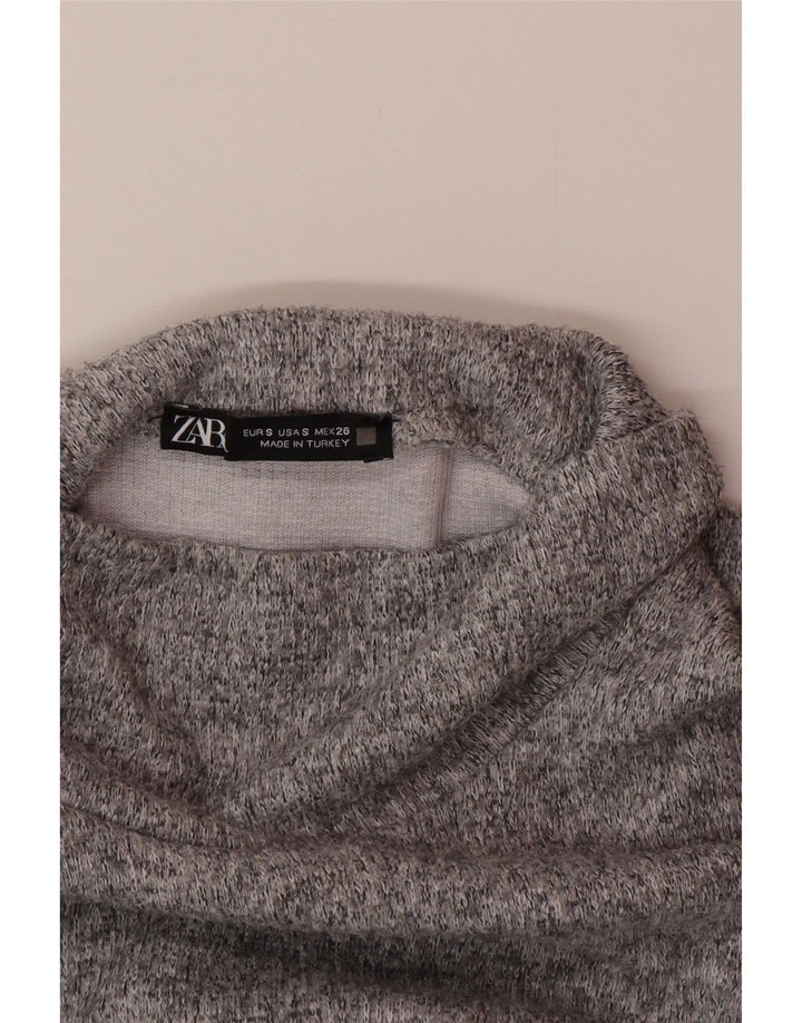 Zara Womens Sweatshirt Jumper UK 10 Petit Gris Moucheté
