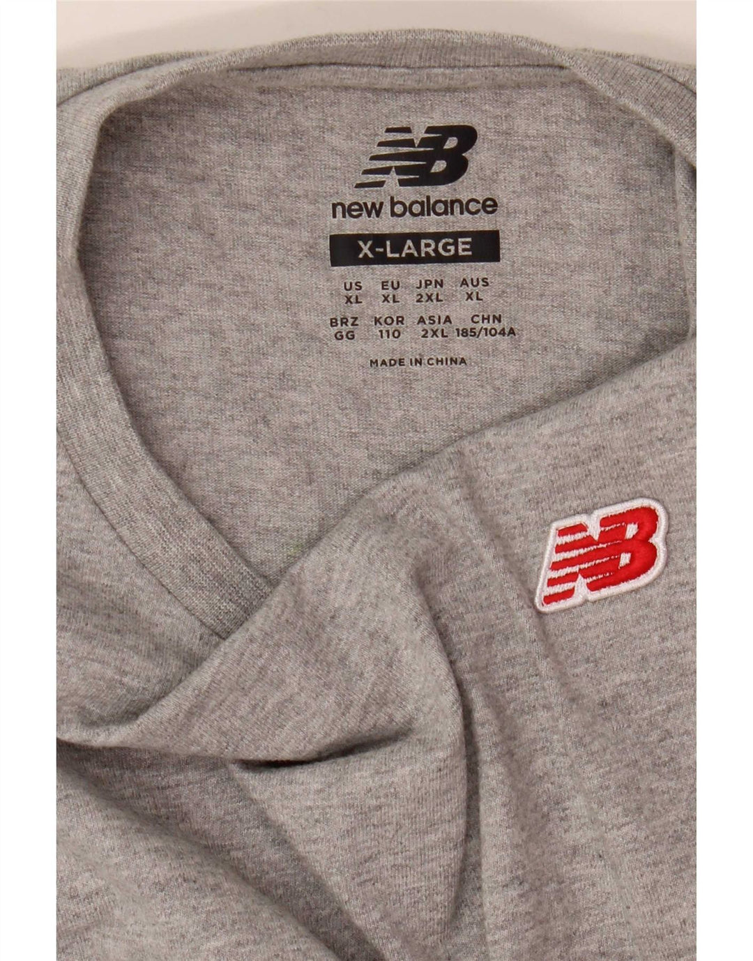 New Balance T-Shirt Homme Top XL Gris Moucheté