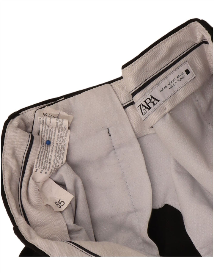 Zara Pantalon de costume slim pour homme EU 40 Medium W31 L27 Noir Polyester