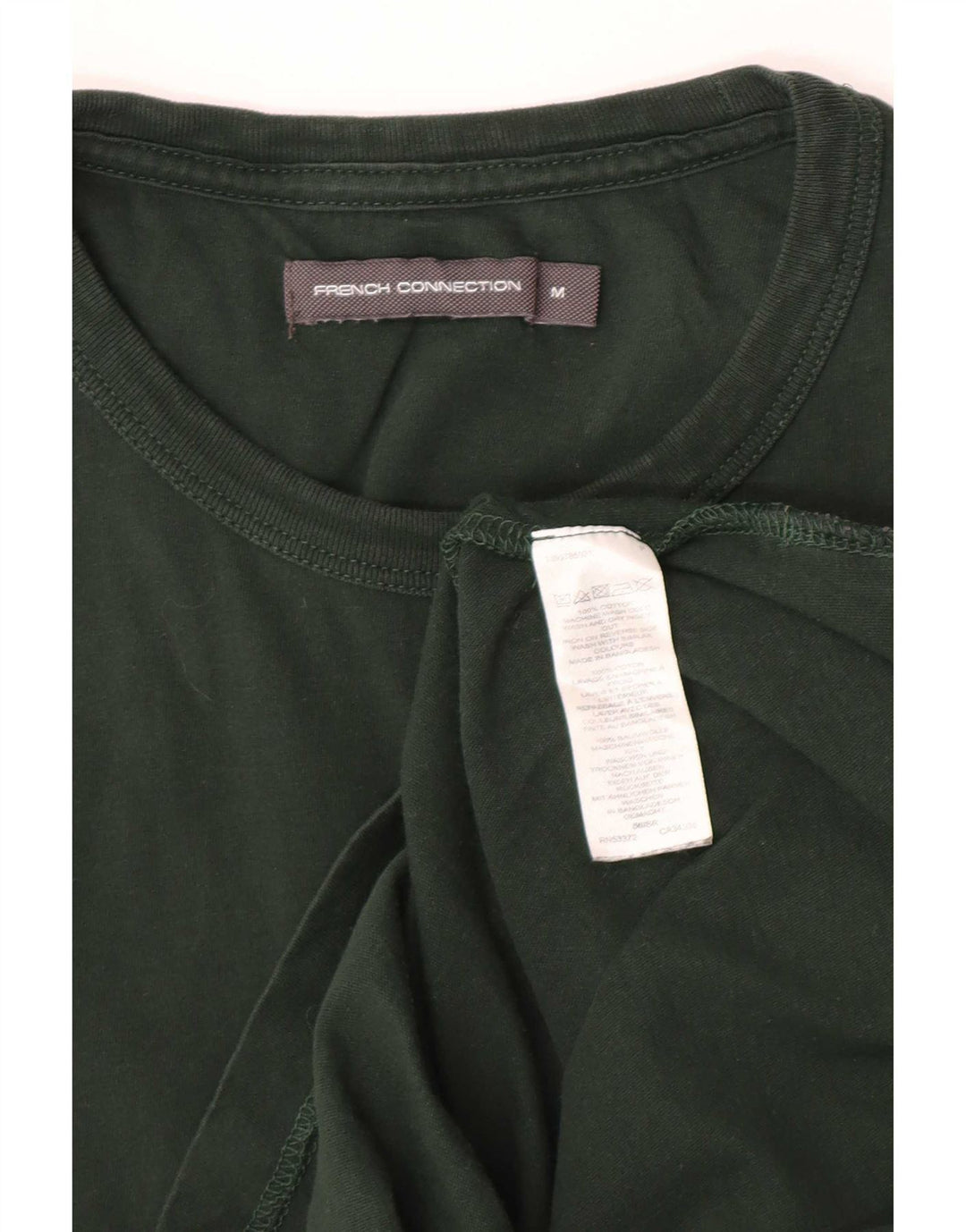 French Connection T-Shirt Femme Vert Moyen UK 12 Coton