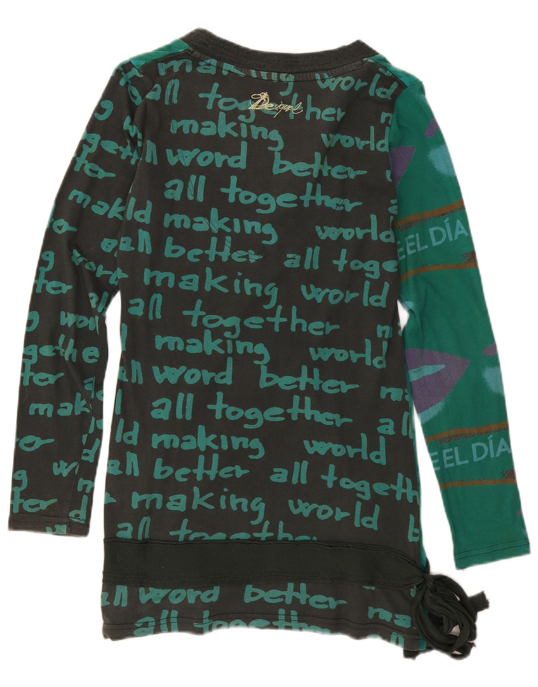 Desigual Tunique à motif abstrait pour femme UK 44 Coton vert moyen