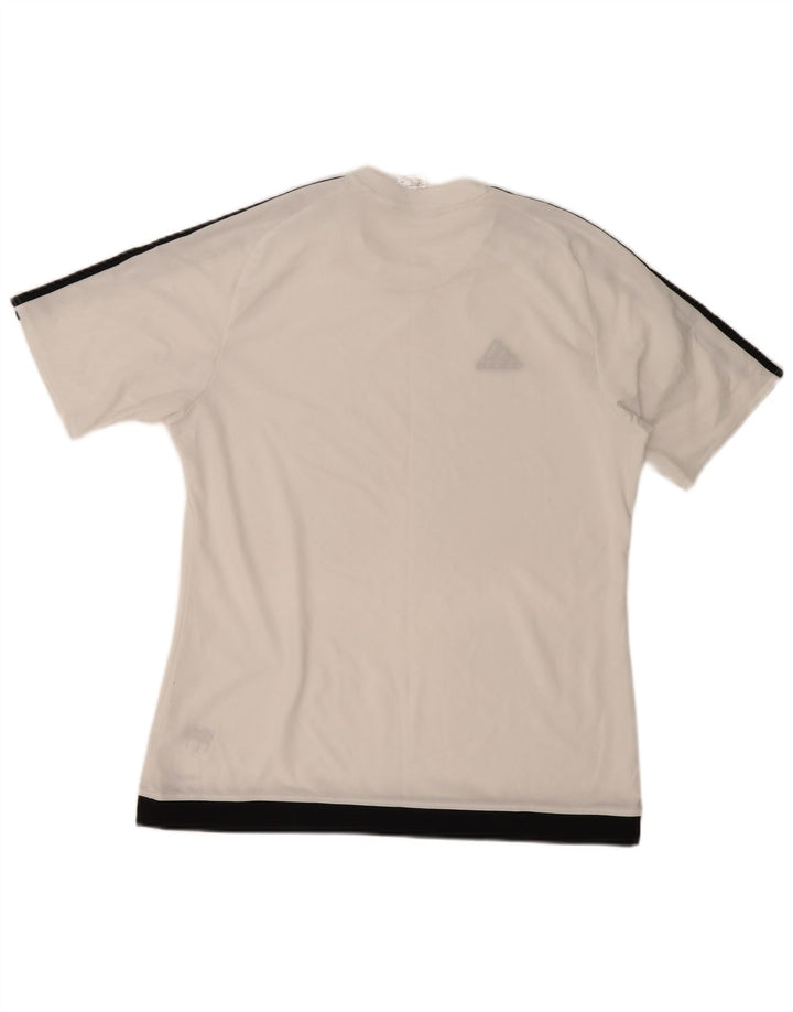 ADIDAS T-shirt Climalite pour hommes, grand, blanc, color block, polyester